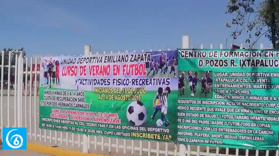 Cursos de verano que se realizaran en el deportivo Emiliano Zapata en la colonia La Venta