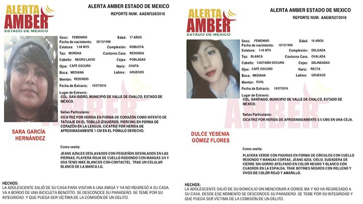 Informa PGJEM de la localización de dos adolescentes reportadas como desaparecidas