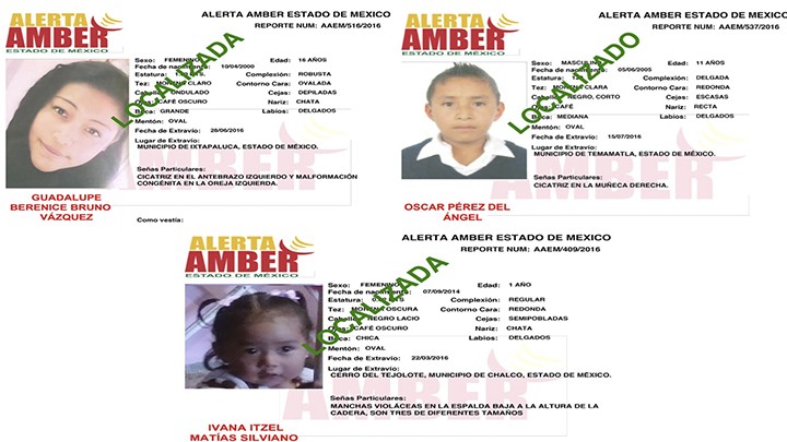 Informa PGJEM la localización de tres menores reportados como desaparecidos en el EDOMÉX