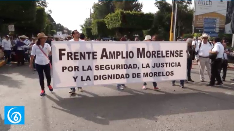 Organizaciones del Frente Amplio Morelense, exigen renuncia de Gobernador de Morelos, Graco Ramírez