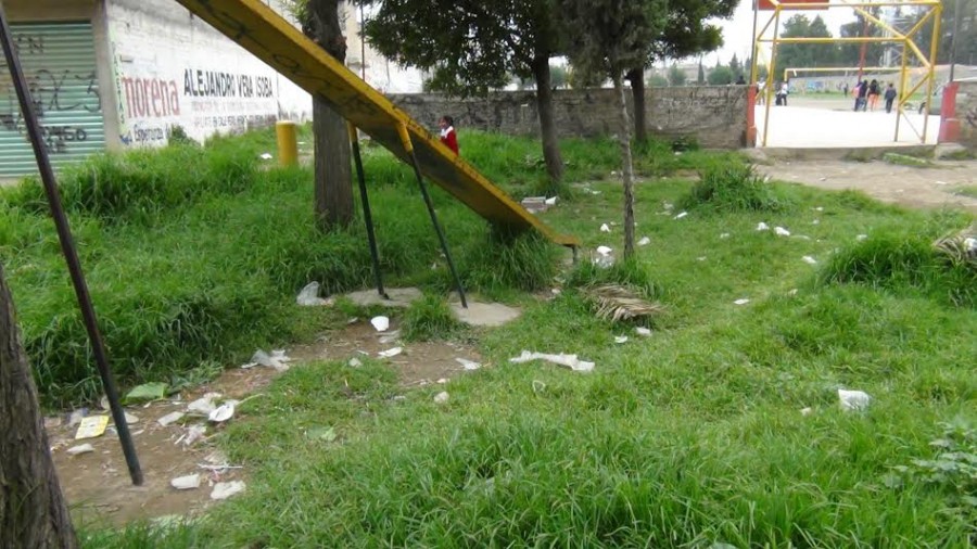 Vecinos denuncian en total abandono parque de la colonia Nueva San Isidro en Chalco