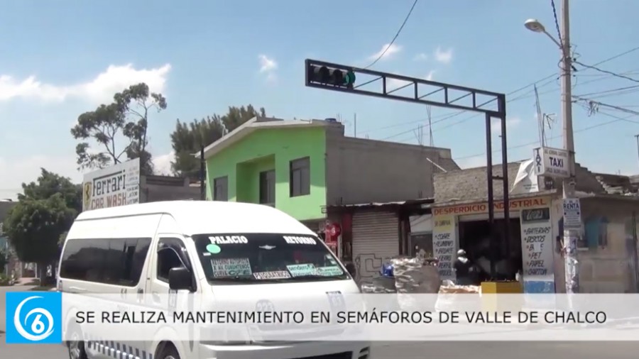 Se realizó mantenimiento en semáforos en Valle de Chalco