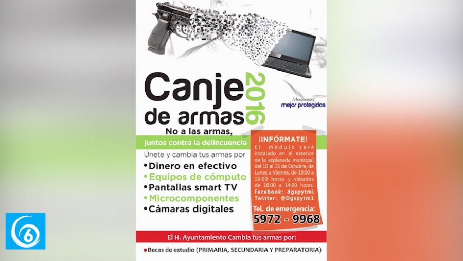 Próxima campaña de canje de armas en Ixtapaluca