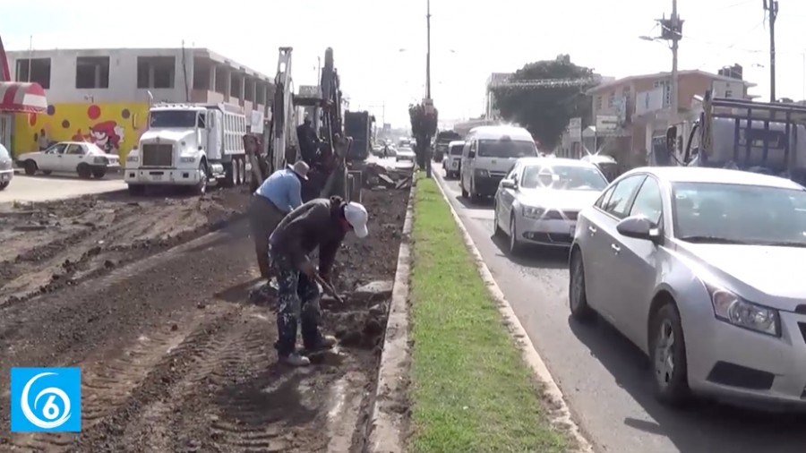 Comienzan los trabajos para colocar concreto hidráulico en Bulevar San Buenaventura