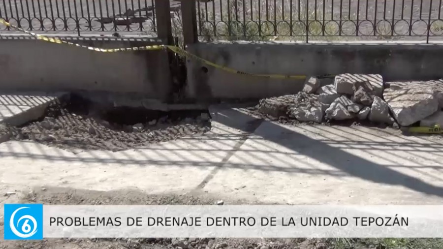 Problemas con la unidad drenaje en la unidad Tepozán de Los Reyes La Paz