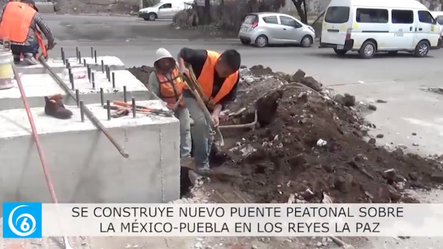 Se construye nuevo puente peatonal en Los Reyes La Paz, obra de la junta de caminos