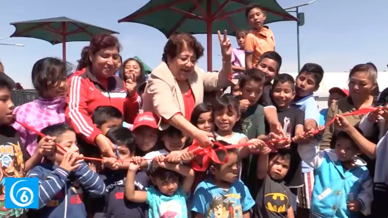 Inauguran juegos infantiles en el deportivo Chimalhuache