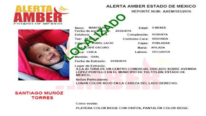 INFORMAN LA LOCALIZACIÓN DE UN MENOR DESAPARECIDO EN TULTITLÁN