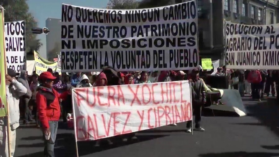 Campesinos de Hidalgo protestan en la SEGOB