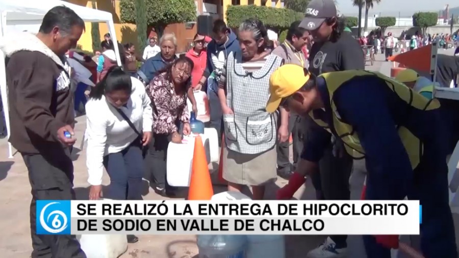 Se realizó entrega de cloro a vecinos de las colonias de Valle de Chalco