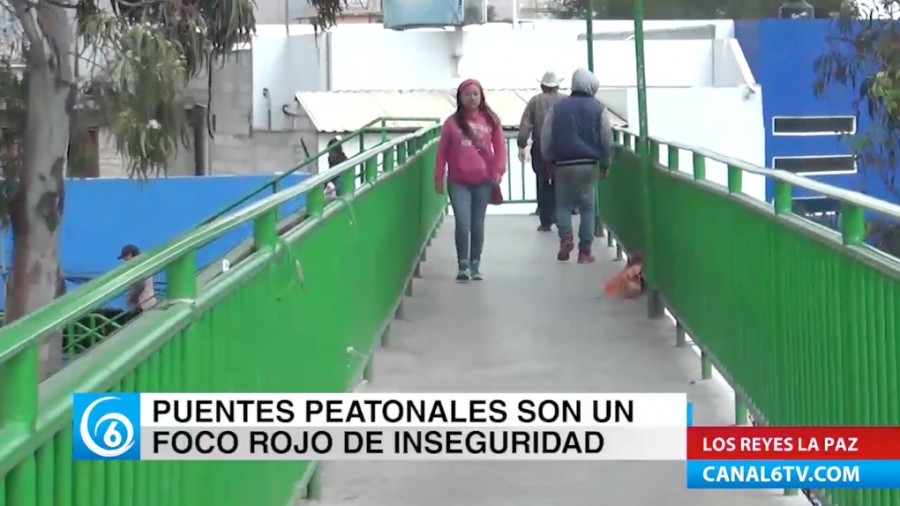 Puentes peatonales de Los Reyes La Paz, son puntos de inseguridad