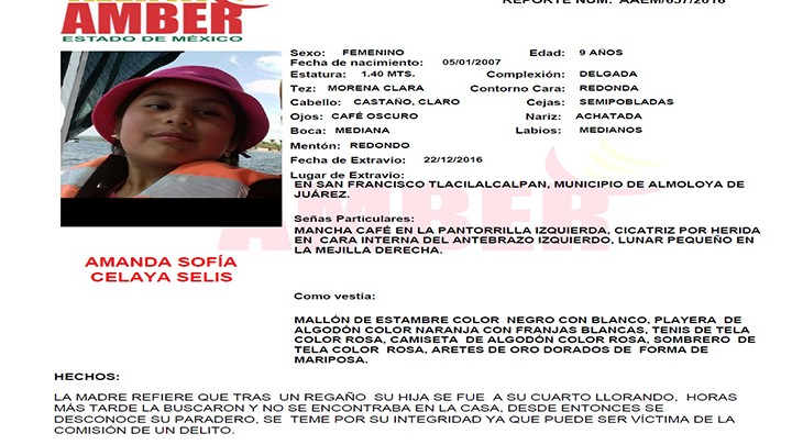 Alerta Amber Estado de México