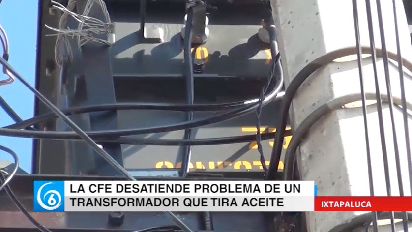 La CFE desatiende problema por transformador que tira aceite en el poblado de Ayotla