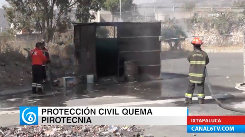 Protección Civil destruye pirotecnia decomisada