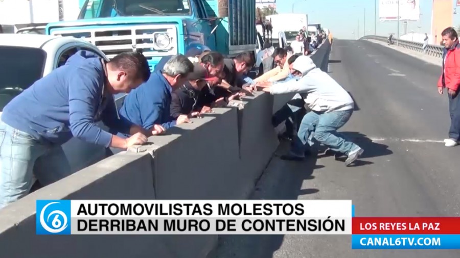 Automovilistas derribaron muro de contención en la México-Texcoco