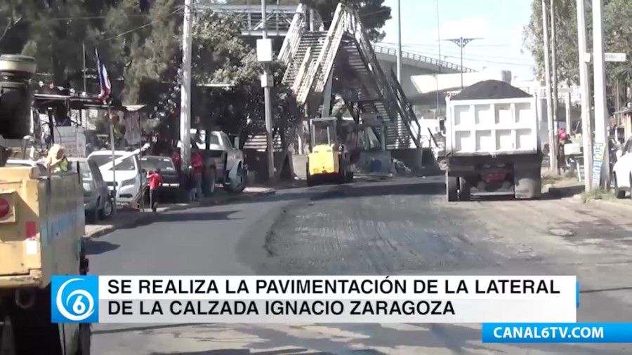 Realizan pavimentación de la lateral de Calzada Ignacio Zaragoza