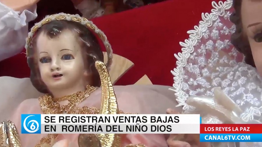 Reportan bajas ventas en la Romería del Niños Dios en Los Reyes La Paz