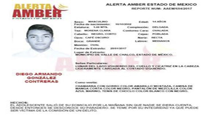 Alerta Amber Estado de México