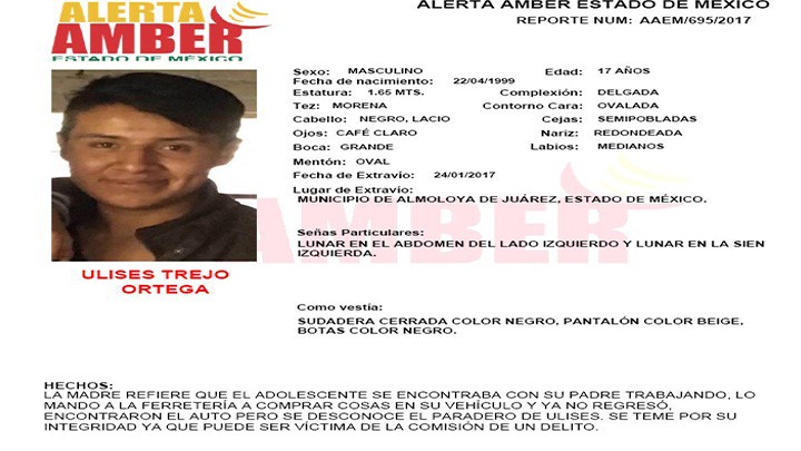 Alerta Amber Estado de México