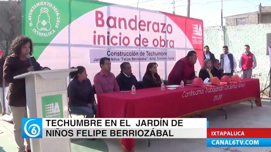 Inicio de techumbre en la escuela Felipe Berriozabal  en la colonia Ampliación Emiliano Zapata