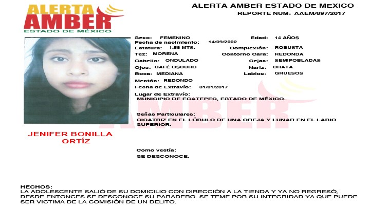 Alerta Amber Estado de México