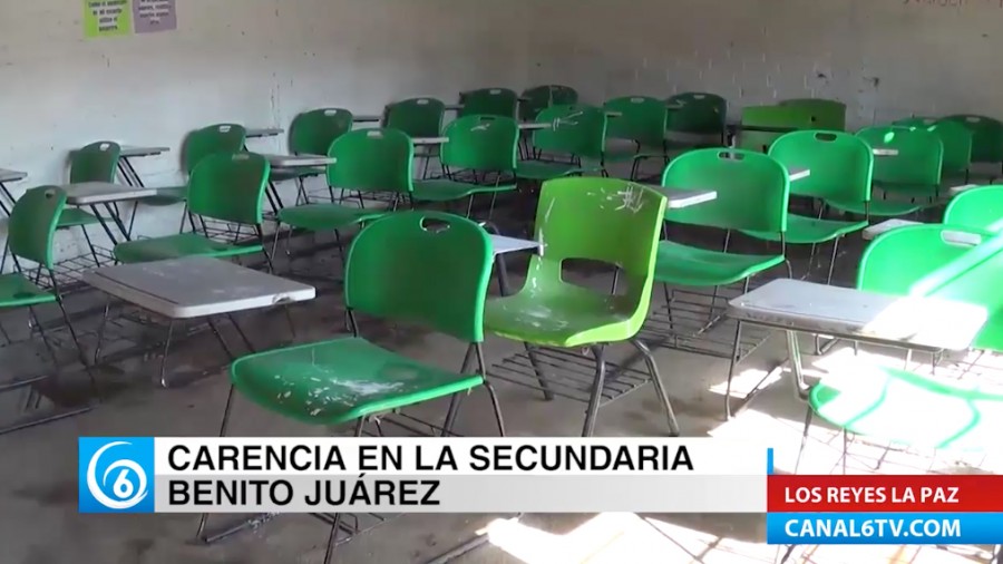 Carencia en infraestructura en la secundaria Benito Juárez en Los Reyes La Paz