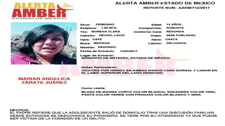 Alerta Amber Estado de México