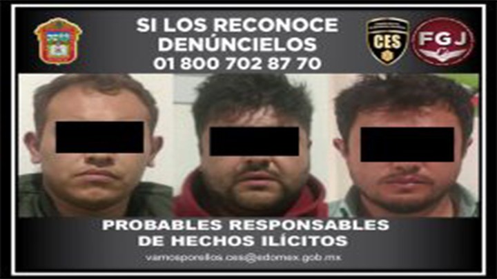 RECUPERAN VEHÍCULOS CON REPORTE DE ROBO Y DETIENEN A TRES PRESUNTOS RESPONSABLES EN NAUCALPAN