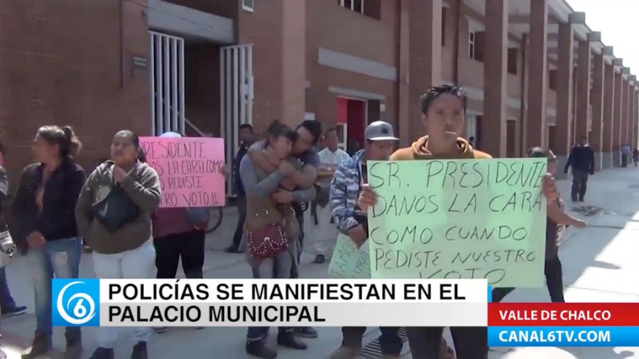 Policías se manifestaron en Valle de Chalco