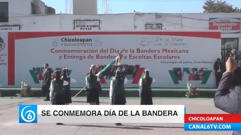 Chicoloapan llevó a cabo acto cívico por el Día de la Bandera