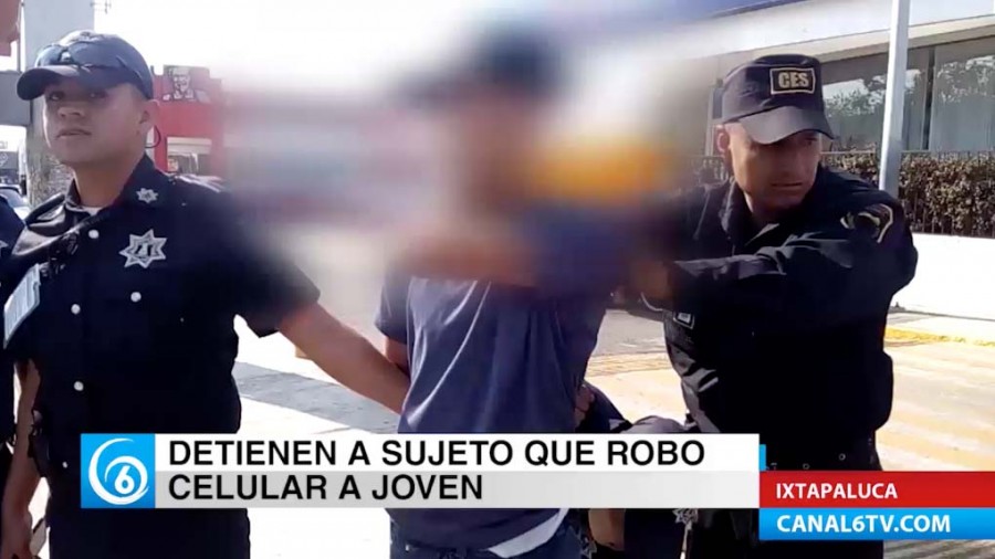 Capturan a sujeto que robo celular a joven en avenida Acozac