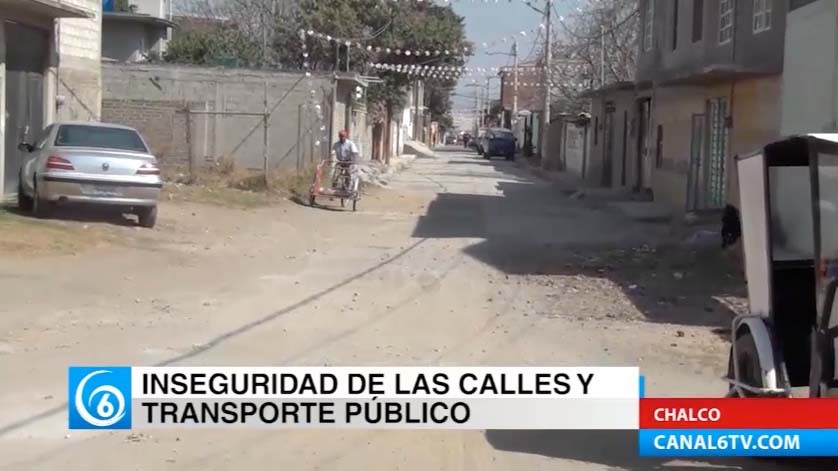 Inseguridad en el transporte público en el poblado de Tlapala, Chalco