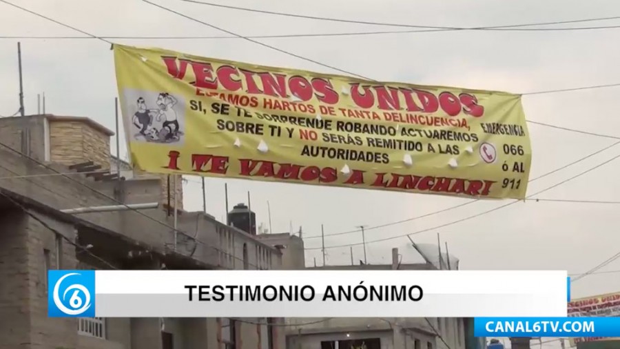 Vecinos de la Nueva San Antonio en Chalco advierten con linchar a delincuentes