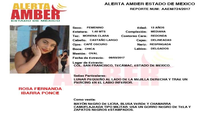 Alerta Amber Estado de México