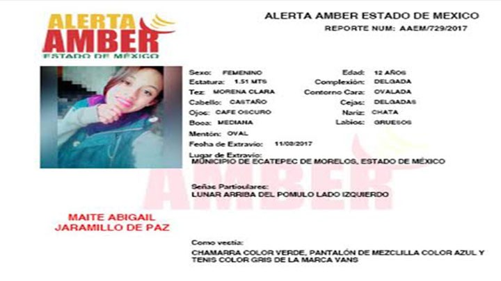 Alerta Amber Estado de México