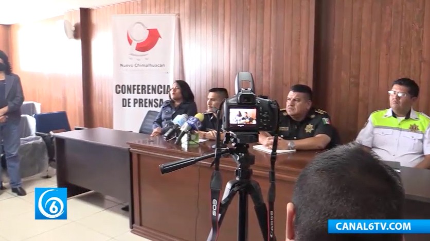 Conferencia de prensa con Seguridad Pública Municipal de Chimalhuacán por caso de San Pablo