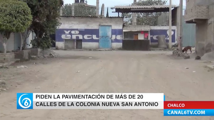 Habitantes piden pavimentación de calles de la colonia Nueva San Antonio en Chalco