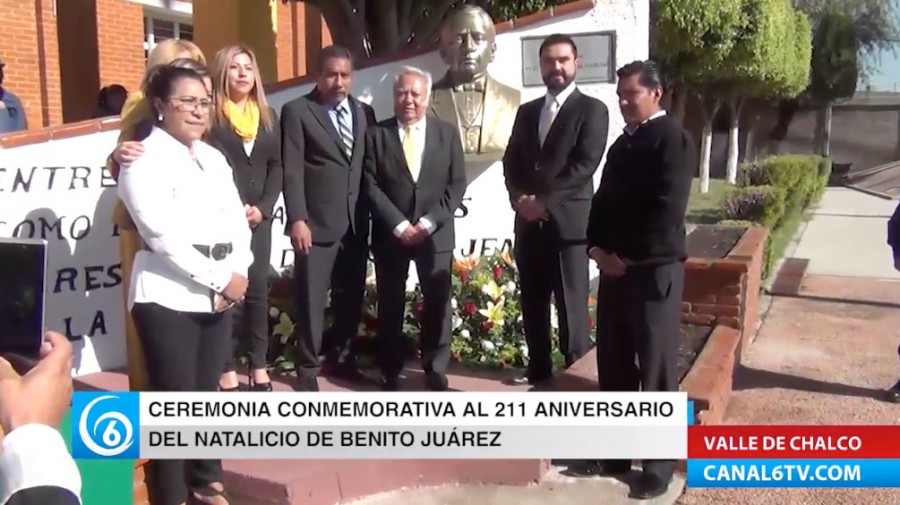 Ceremonia conmemorativa al 211 Aniversario del Natalicio de Benito Juárez en Valle de Chalco