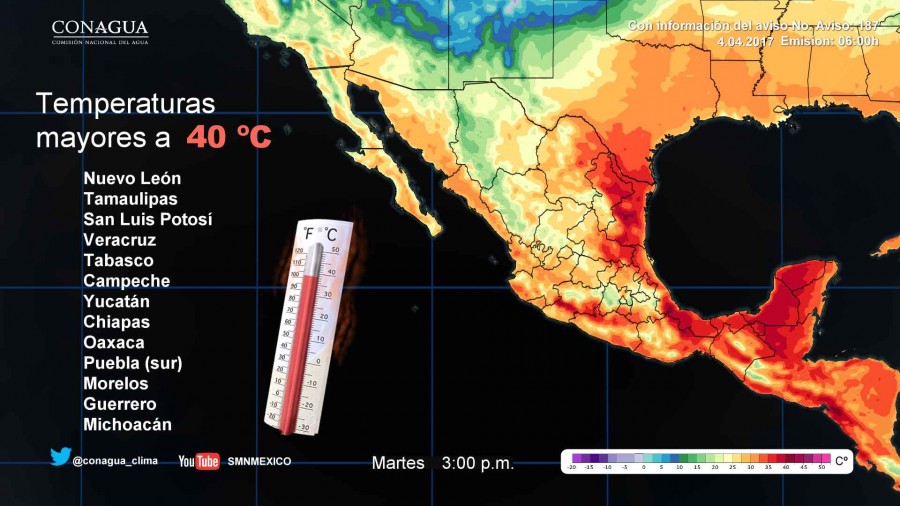 Pronóstico del clima para la CDMX y la República Mexicana en General