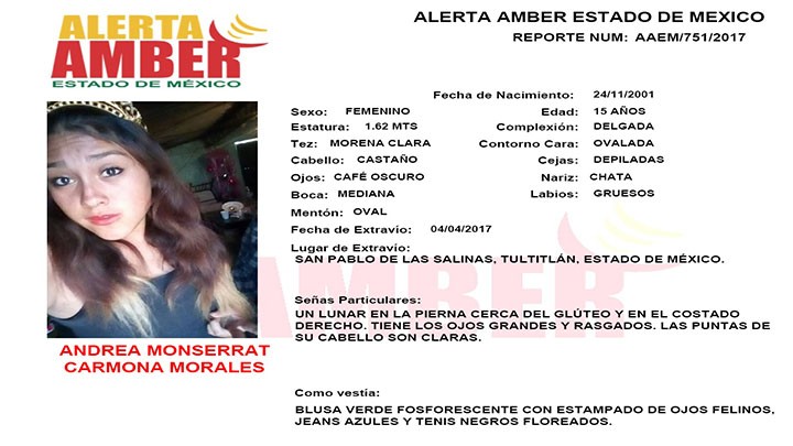 Alerta Amber Estado de México