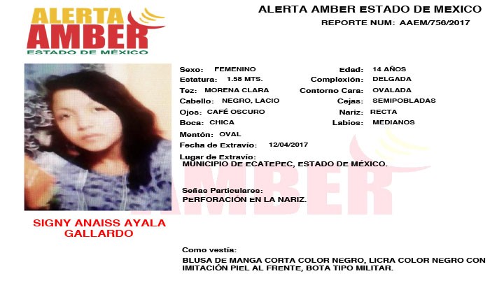 Alerta Amber Estado de México