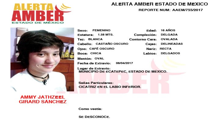 Alerta Amber Estado de México