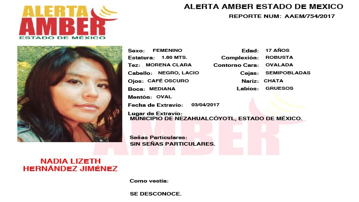 Alerta Amber Estado de México