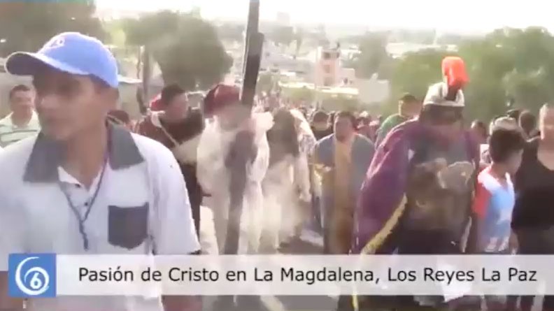 Todo listo para la representación de la pasión de cristo en el pueblo de Magdalena Atlicpac de Los Reyes La Paz