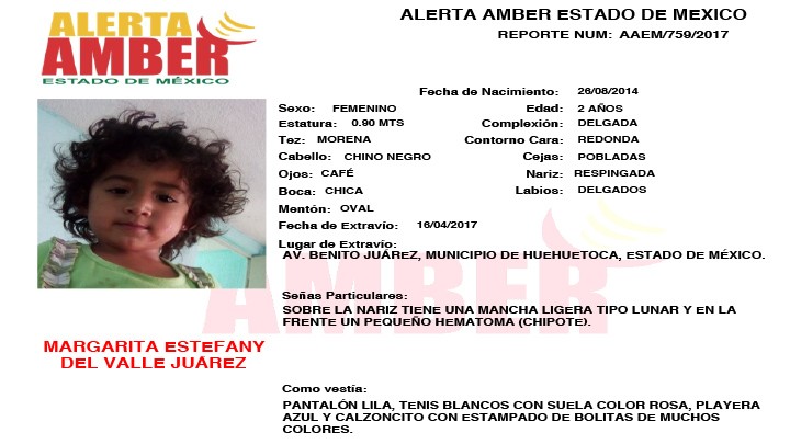 Alerta Amber Estado de México