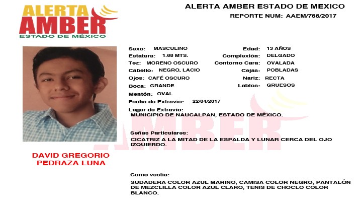 Alerta Amber Estado de México