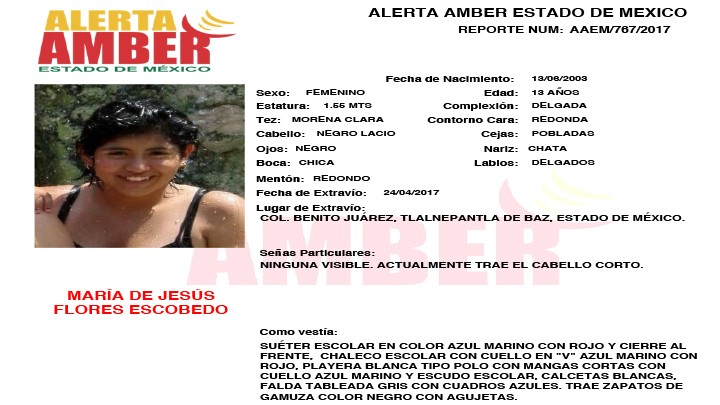 Alerta Amber Estado de México