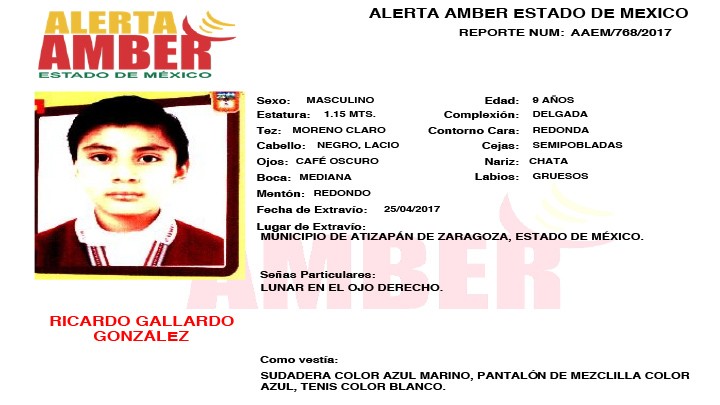 Alerta Amber Estado de México