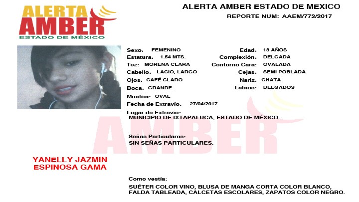 Alerta Amber Estado de México