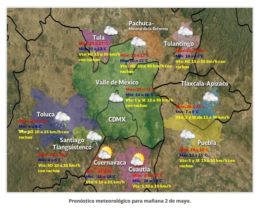 PRONÓSTICO METEREOLÓGICO DE LA REPÚBLICA MEXICANA